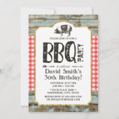 Rustic Pig Roast BBQ 30th Birthday Party Kaart (Voorkant)