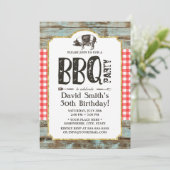 Rustic Pig Roast BBQ 30th Birthday Party Kaart (Staand voorkant)