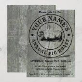 Rustic Pig Roast Invitation Sjabloon Kaart (Voorkant / Achterkant)
