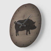 Rustic Pig Silhouette Grote Klok (Hoek)