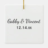 Rustic Pine and Red Lace Winter Woodland Wedding Keramisch Ornament (Achterkant)