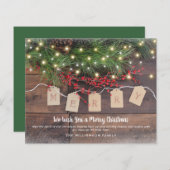 Rustic Pine Berries Budget Kerstmis Kaart (Voorkant / Achterkant)