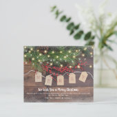 Rustic Pine Berries Budget Kerstmis Kaart (Staand voorkant)