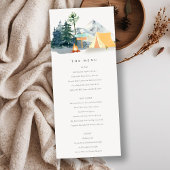 Rustic Pine Bossen Camping Mountain Wedding Menu Kaart