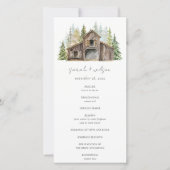 Rustic Pine Bossen Forest Barnyard Wedding Program Bedankkaart (Voorkant)