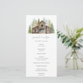 Rustic Pine Bossen Forest Barnyard Wedding Program Bedankkaart (Staand voorkant)