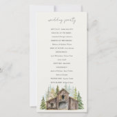 Rustic Pine Bossen Forest Barnyard Wedding Program Bedankkaart (Achterkant)