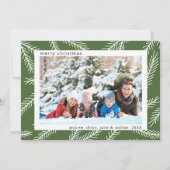 Rustic Pine Branch Green-kerstfoto Feestdagenkaart (Voorkant)
