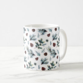 Rustic Pine Branches Pine Cones Koffiemok