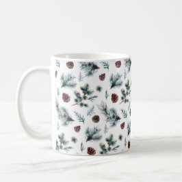 Rustic Pine Branches Pine Cones Koffiemok