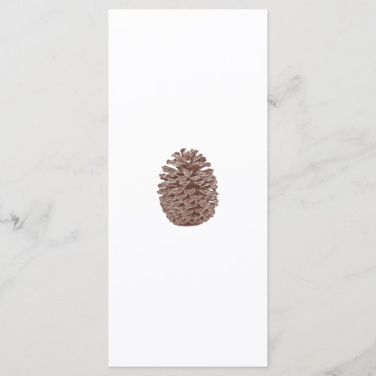 Rustic Pine Cone Elegant Country Wedding Menu (Achterkant)
