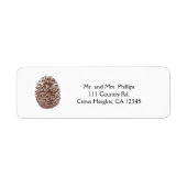 Rustic Pine Cone Elegant Simple Country Weddenscha Etiket (Voorkant)