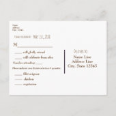 Rustic Pine Cone Elegant Simple Wedding RSVP Uitnodiging Briefkaart (Achterkant)
