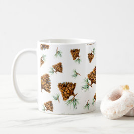 Rustic Pine Cone Forest Mug – Nature-Inspired Desi Koffiemok