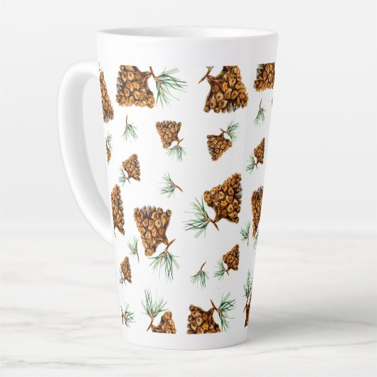 Rustic Pine Cone Forest Mug – Nature-Inspired Desi Latte Mok (Linkerhoek)