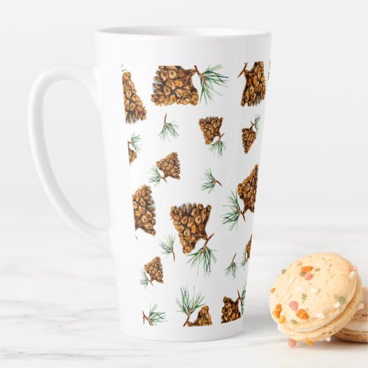 Rustic Pine Cone Forest Mug – Nature-Inspired Desi Latte Mok (In situ)
