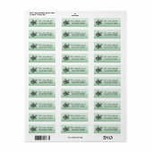 Rustic Pine Cone Mint Green Holiday Return Address Etiket (Full Sheet)