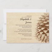 Rustic Pine Cone Wedding Invitations Kaart (Voorkant)