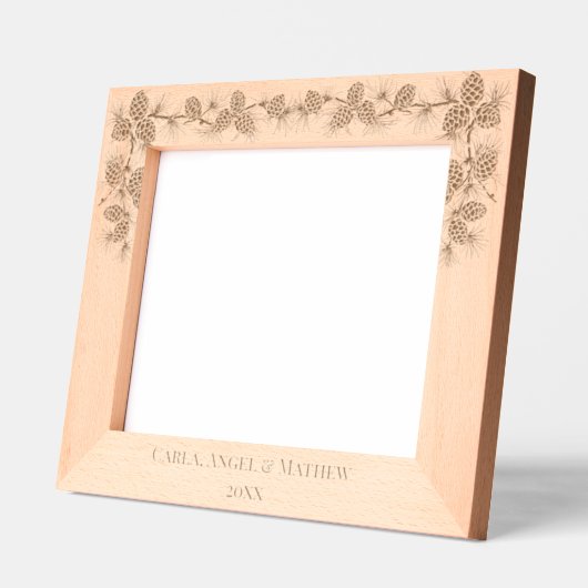 RUSTIC PINE CONES 10 x 8 GEPERSONALISEERD AFBEELDI Gegraveerde Lijstjes (Links)