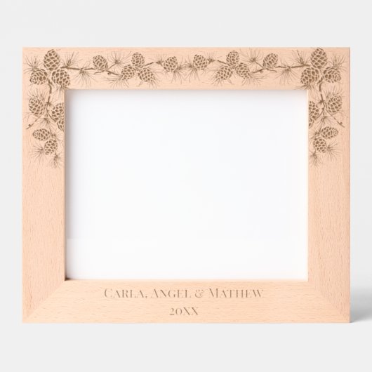 RUSTIC PINE CONES 10 x 8 GEPERSONALISEERD AFBEELDI Gegraveerde Lijstjes (Voorkant)