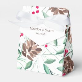 Rustic Pine Cones and Berries Wedding Favor Box Bedankdoosjes