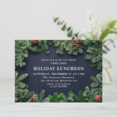 Rustic Pine Cones Branch HOLIDAY LUNCHEON Kaart (Staand voorkant)