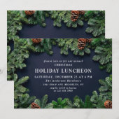 Rustic Pine Cones Branch HOLIDAY LUNCHEON Kaart (Voorkant / Achterkant)