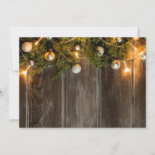 Rustic Pine Cones Branch HOLIDAY LUNCHEON Kaart (Achterkant)