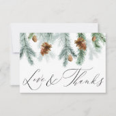 Rustic Pine Cones Branches Greenery Holiday Bedankkaart (Voorkant)