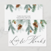 Rustic Pine Cones Branches Greenery Holiday Bedankkaart (Voorkant / Achterkant)