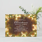 Rustic Pine Cones Corporate Kerstparty Kaart (Staand voorkant)