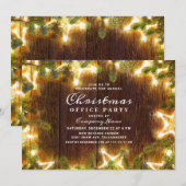 Rustic Pine Cones Corporate Kerstparty Kaart (Voorkant / Achterkant)