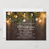 Rustic Pine Cones Corporate Kerstparty Kaart (Voorkant)