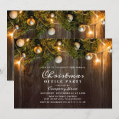 Rustic Pine Cones Corporate Kerstparty Kaart (Voorkant / Achterkant)