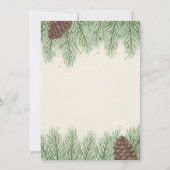 Rustic Pine Cones & Fir Christmas Holiday Party Kaart (Achterkant)