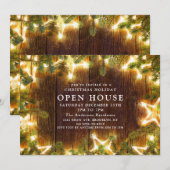 Rustic Pine Cones kerst Open House Kaart (Voorkant / Achterkant)