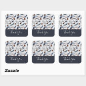 Rustic Pine Cones Waterverf Patroon Dank u Vierkante Sticker (Vel)