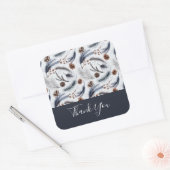 Rustic Pine Cones Waterverf Patroon Dank u Vierkante Sticker (Envelop)