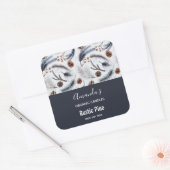 Rustic Pine Cones Waterverf Patroonkaars Vierkante Sticker (Envelop)