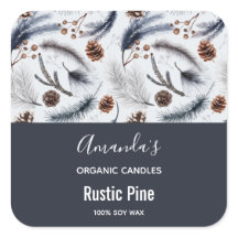Rustic Pine Cones Waterverf Patroonkaars