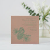Rustic Pine Cones Wedding Invitations Kaart (Staand voorkant)
