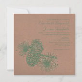 Rustic Pine Cones Wedding Invitations Kaart (Voorkant)