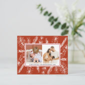 Rustic Pine Elegant Typography 2 Foto's Kerstmis Feestdagenkaart (Staand voorkant)