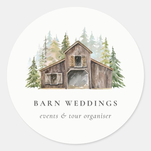 Rustic Pine Forest Barnyard Event Holiday Home Ronde Sticker (Voorkant)
