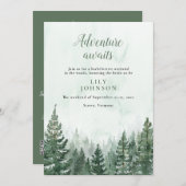 Rustic Pine Forest Camping Bachelorette Weekend Kaart (Voorkant / Achterkant)