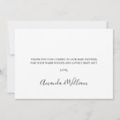 Rustic Pine Forest Dank u Baby shower Bedankkaart (Achterkant)