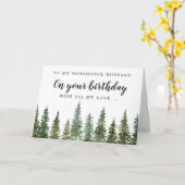 Rustic Pine Forest echtgenoot verjaardag Kaart (Gele Bloem)