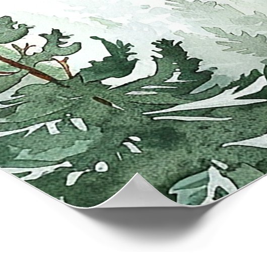 Rustic Pine Forest Engagement Party Welkomstbord Poster (Hoek)