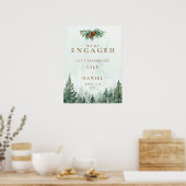 Rustic Pine Forest Engagement Party Welkomstbord Poster (Keuken)