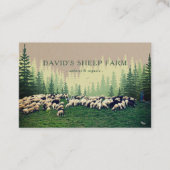 Rustic Pine Forest Herd of Sheep Green Meadow Visitekaartje (Voorkant)